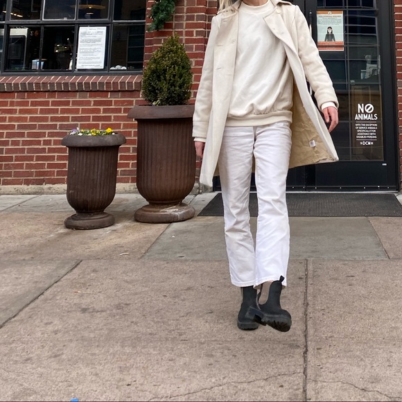 mac & jac womens pea / trench / long coat cream color - Picture 4 of 6